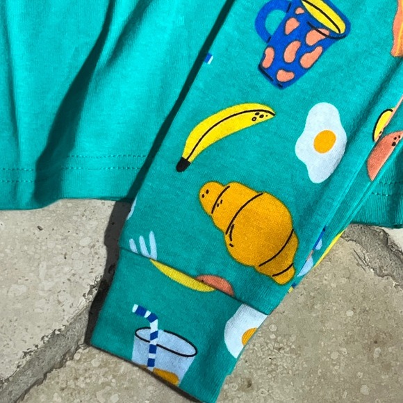 NWT Old Navy Kids 2T Turquoise Brunch of Fun Pajama Set Cotton Sleepwear - Picture 6 of 6